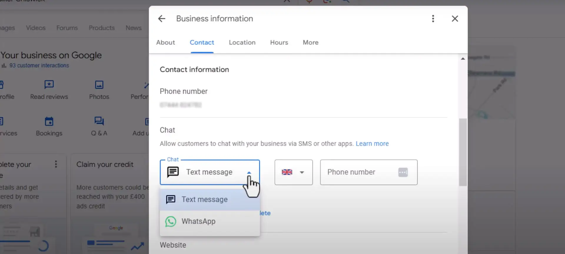 Adding WhatsApp Link to Google Business Profile for Direct Customer Messaging