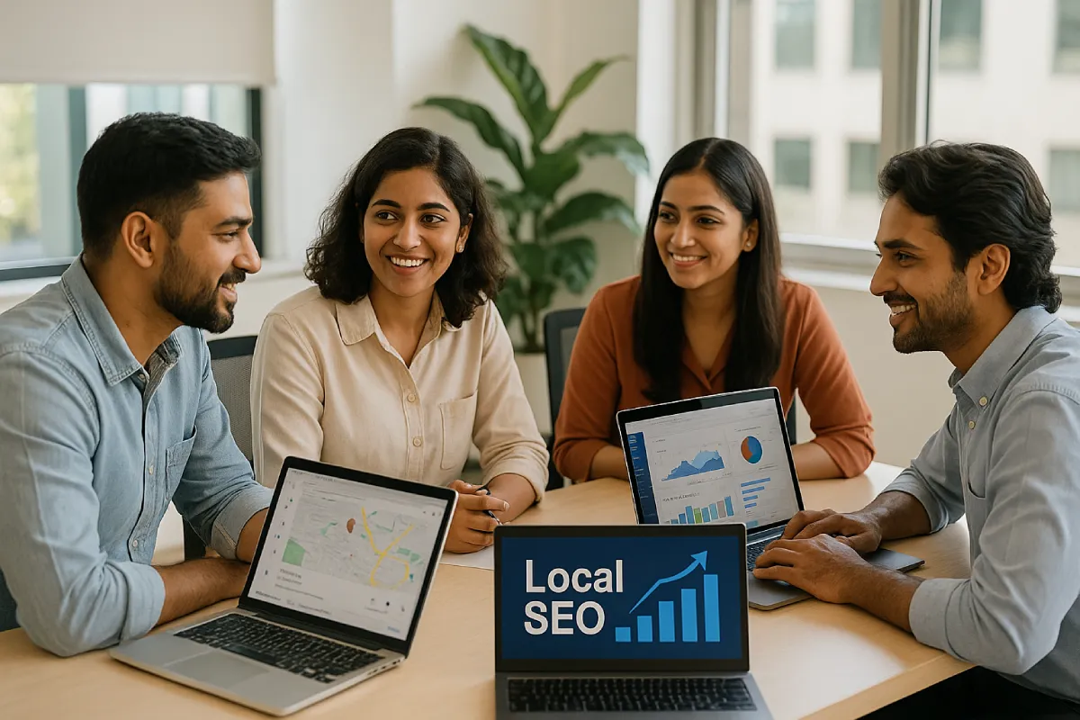 Indian marketers discussing What is Local SEO strategies using Google Maps and analytics