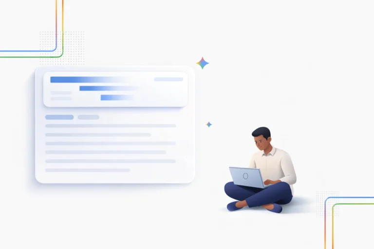 what is AI overview hero illustration with blurred search layout