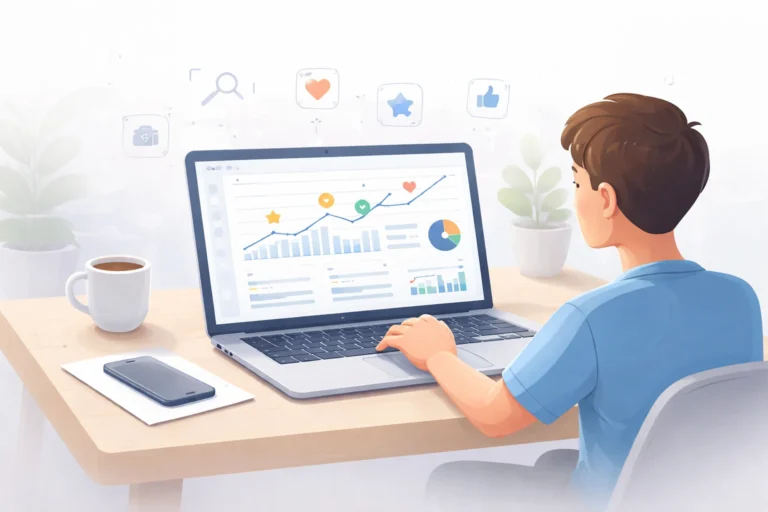 GA4 dashboard showing user behaviour and organic traffic checker