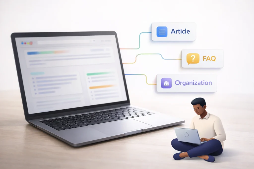 schema markup concept for google ai overview pages