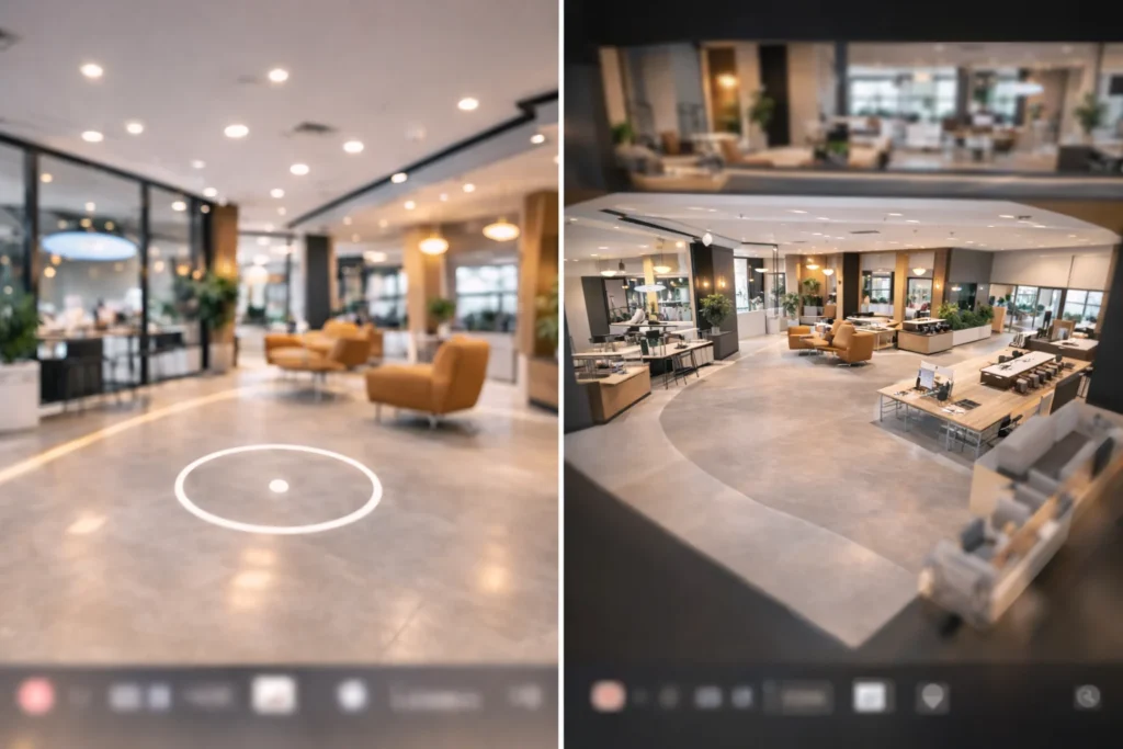 360 degree virtual tour and 3d virtual tour shown side by side