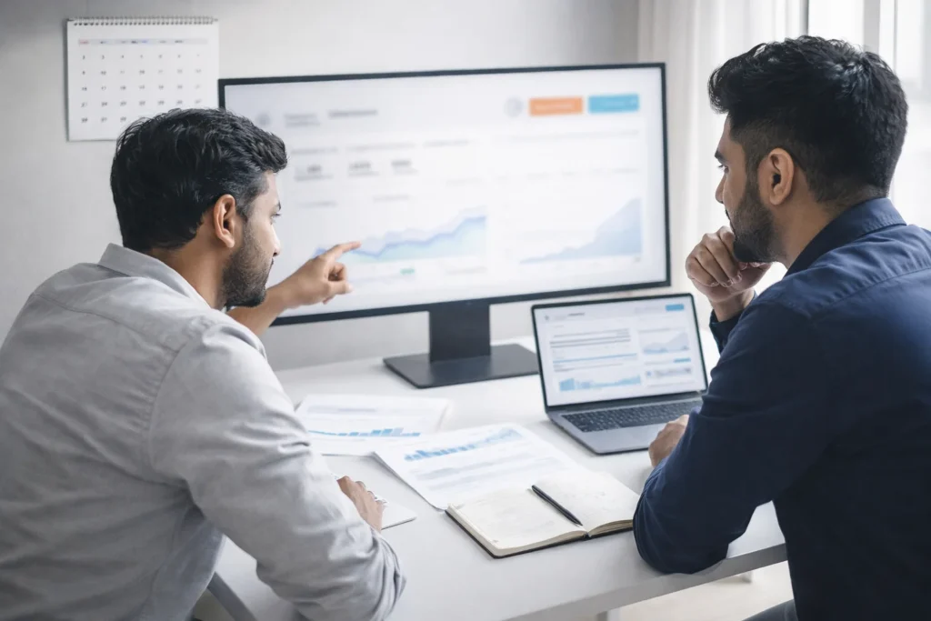 Latest Google SEO update tracking with blurred Search Console charts