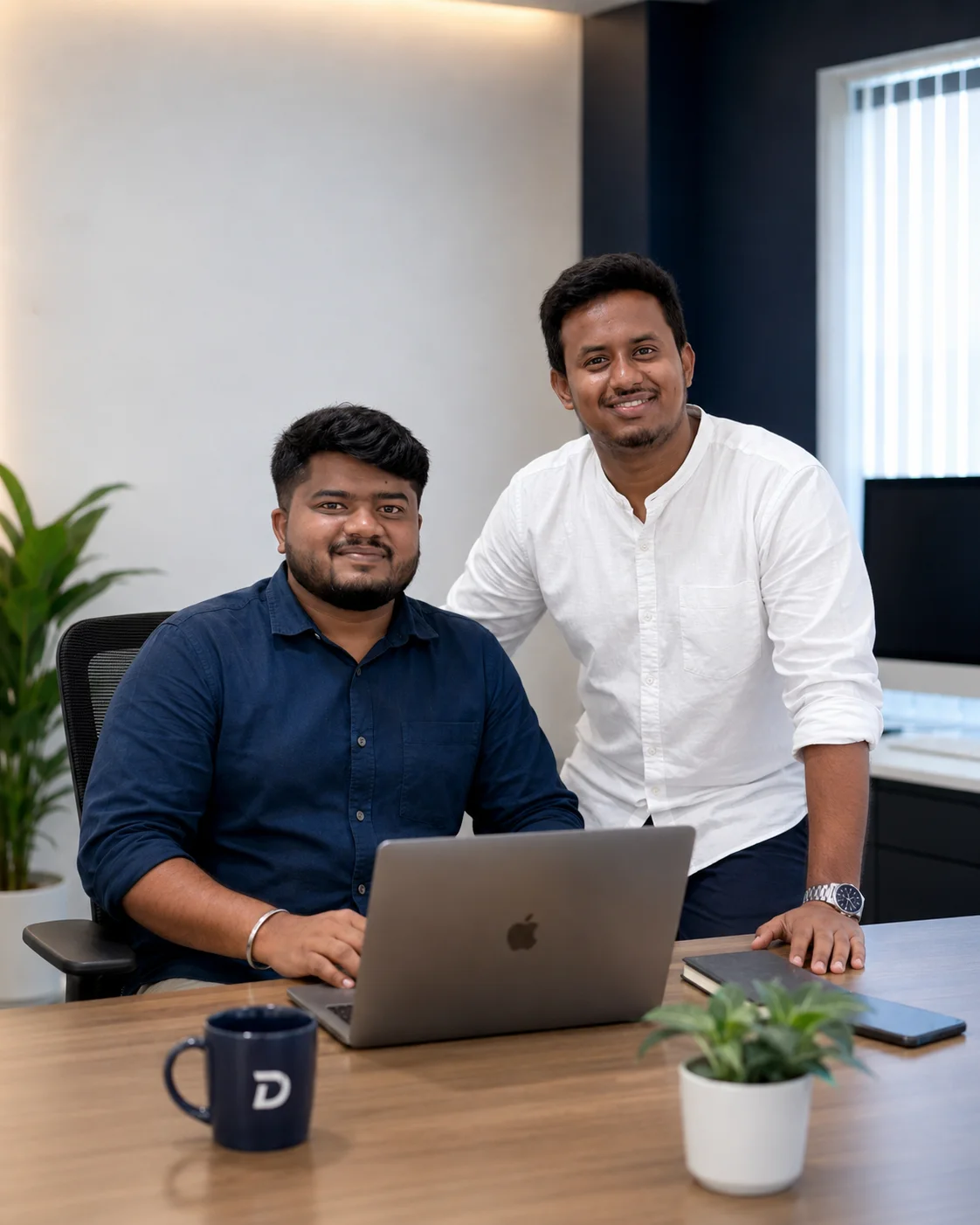 Digirank founders Lakshmipathy B and Rajasekhar Reddy working together