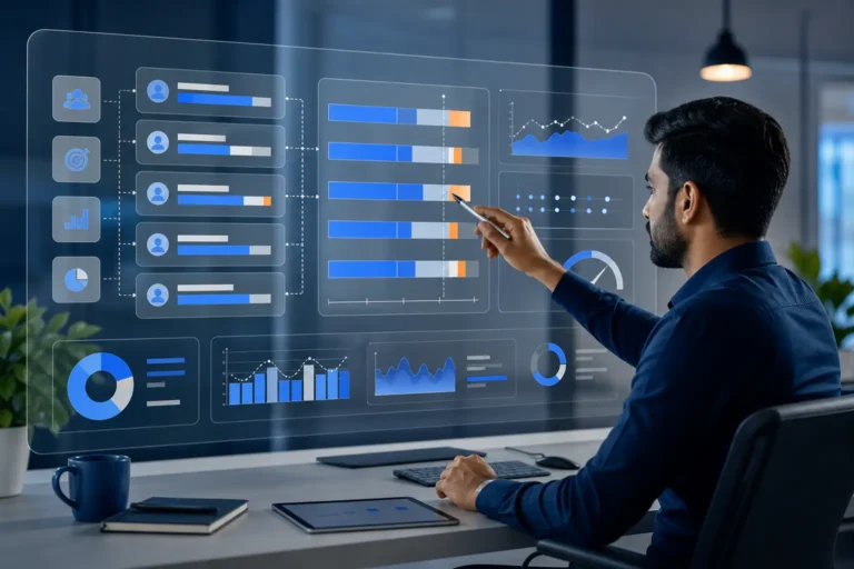 Google Ads budget planning dashboard showing campaign allocations and measurement